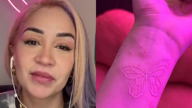 Daniela Rodrice se hace tatuaje.