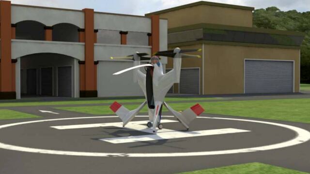 Concepto del auto volador de la NASA.