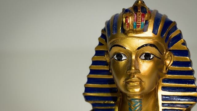 Máscara hallada en la tumba del rey 'Tut'.