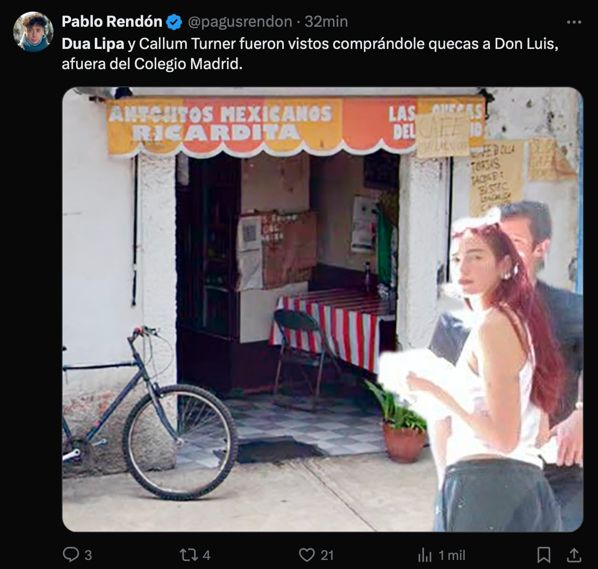 Los memes de Dua Lipa en CU maldicen a Benito Juárez por el día de asueto cuando nos visitaba