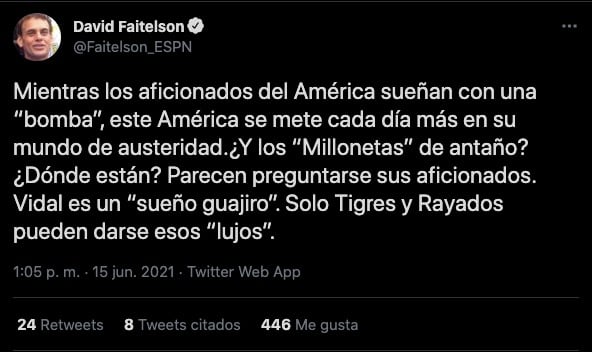 Tuit de David Faitelson