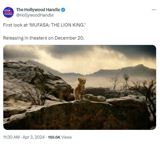 Mufasa en la nueva película de El Rey León