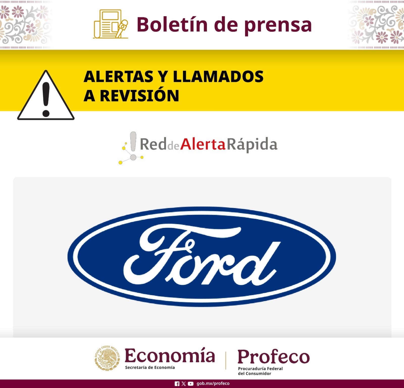 Profeco alerta por importante falla en miles de autos Ford; éste es el modelo