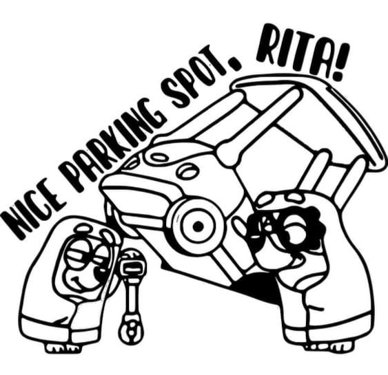 Dibujos de la abuela Bluey para colorear por el Día de los Abuelos en México