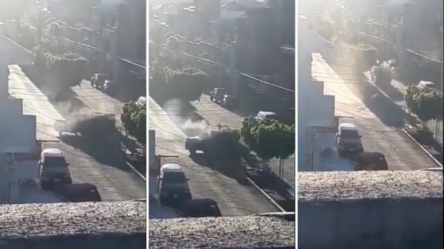 captura de video de enfrentamiento armado en Nuevo San Juan Parangaricutiro en Michoacán