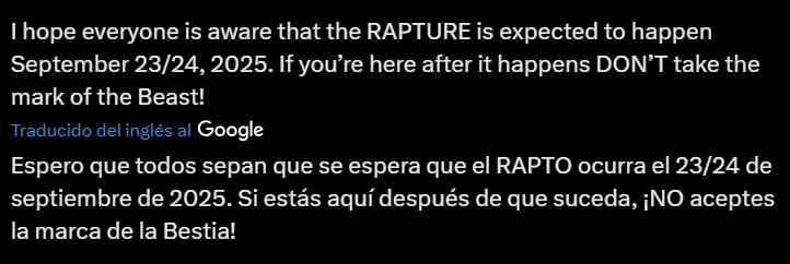 Profecía de El Rapto en redes sociales