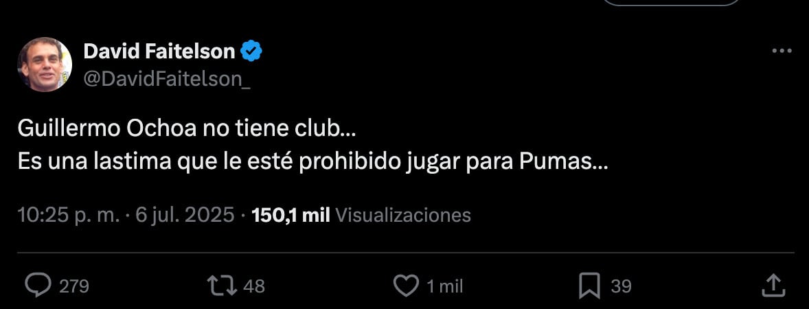 ¿Memo Ochoa podría llegar a Pumas?