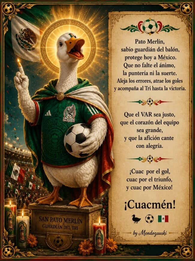 La oración al Pato Merlín para que México gane el Mundial 2026