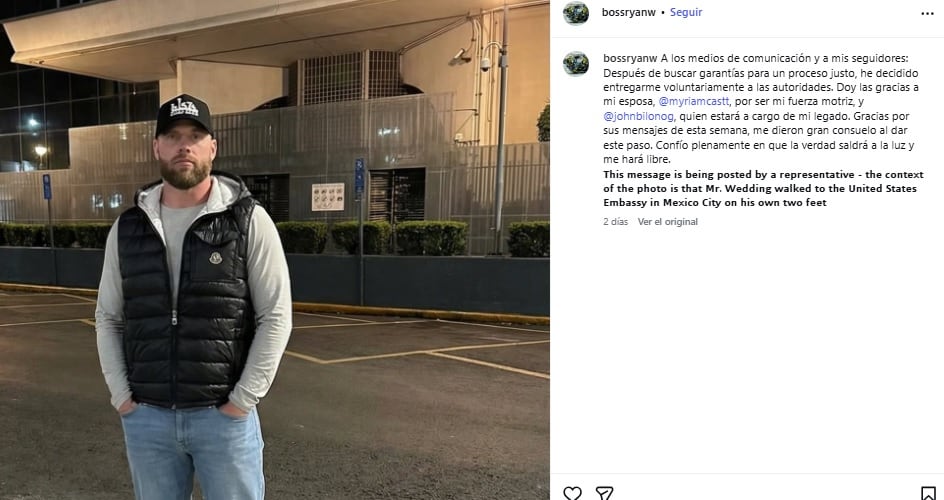 Ryan Wedding confiesa que se entregó voluntariamente a Estados Unidos.