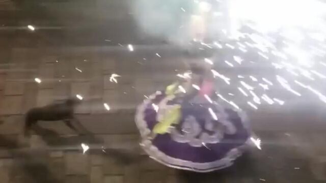 Mazapán disfrutando de la fiesta de la Calenda.