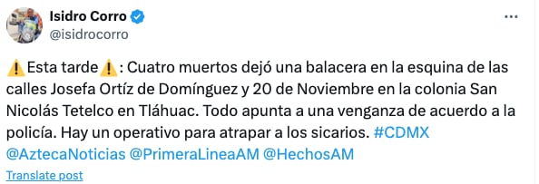 Publicación de Isidro Corro