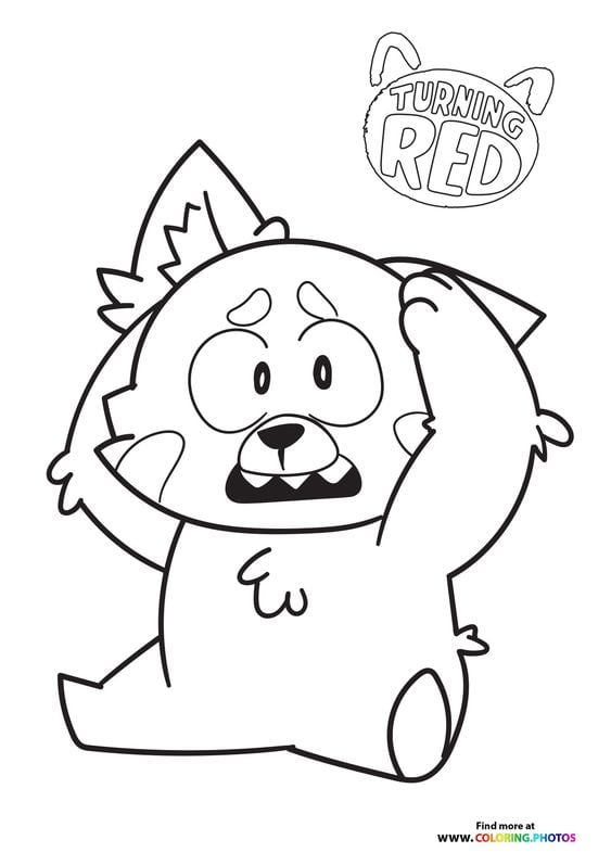 Dibujos de panda rojo para colorear
