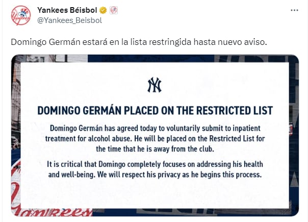 Comunicado Yankees