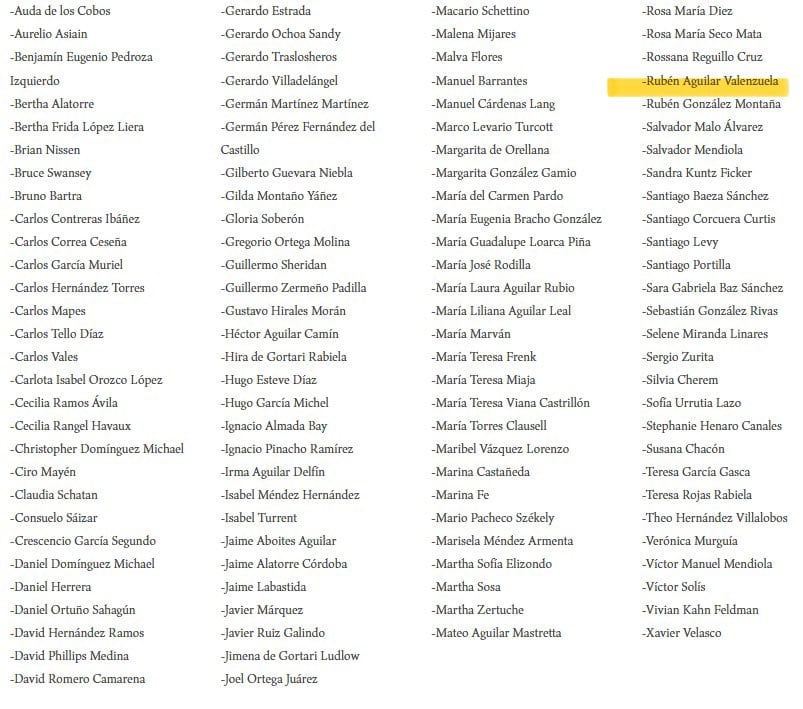 Rubén Aguilar Valenzuela es uno de los firmantes del manifiesto de intelectuales a favor del proyecto de Xóchitl Gálvez