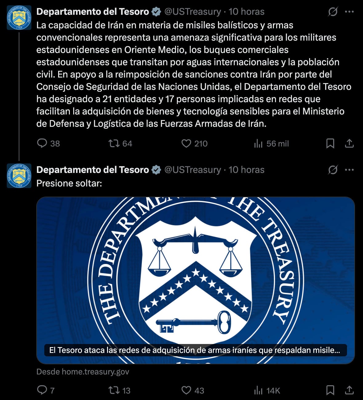 Sanciones de Estados Unidos contra Irán