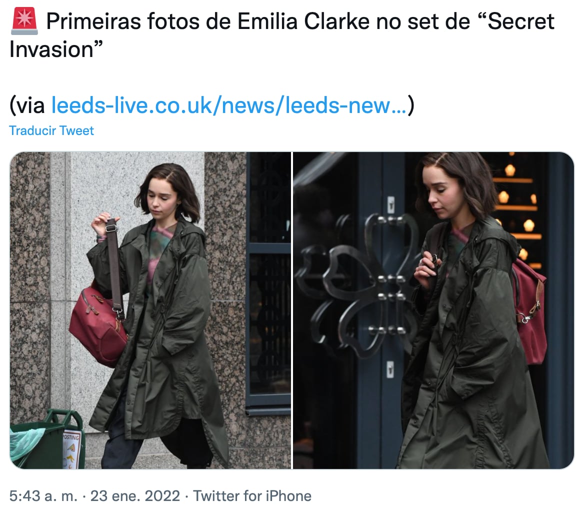 Emilia Clarke en el set de 'secret Invasion'