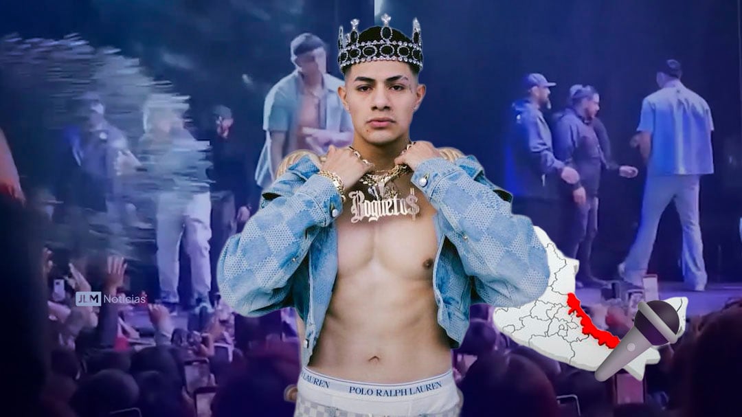 El Bogueto abandona concierto en Veracruz tras recibir agua lanzada por un fan