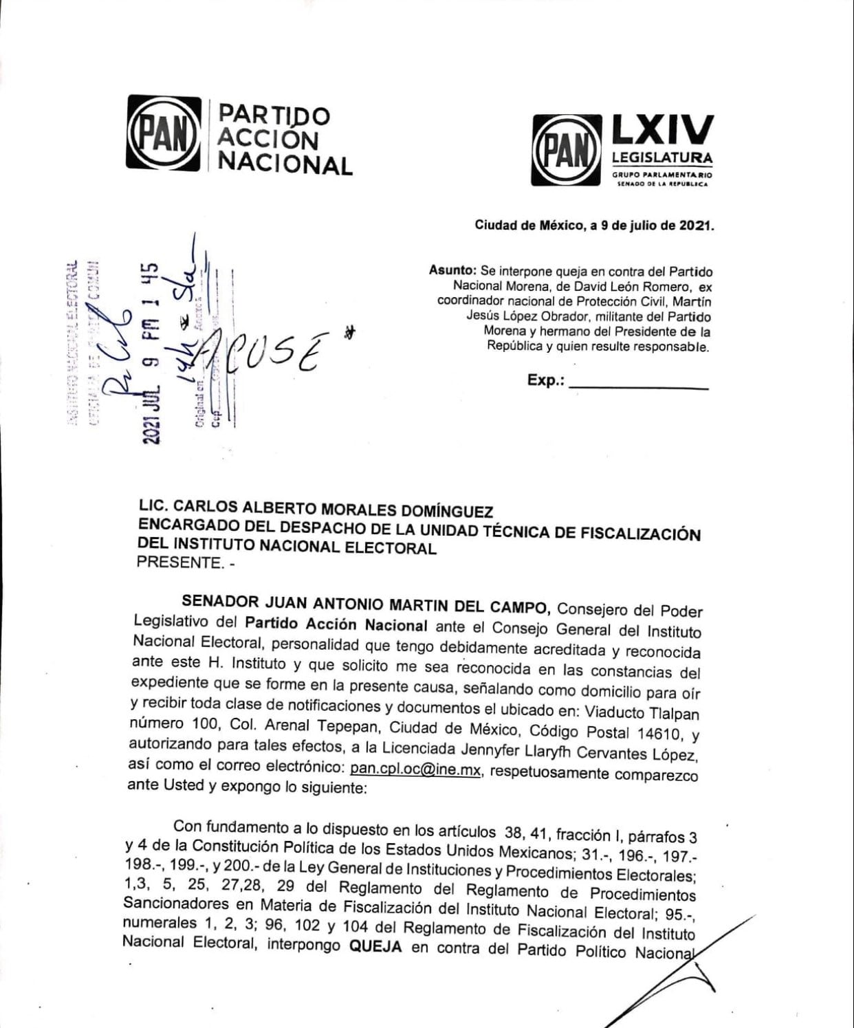 Queja contra el hermano de AMLO