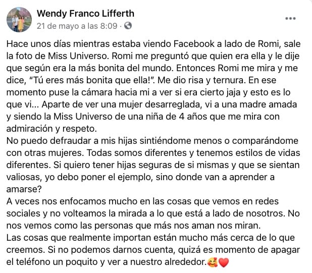 Posteo de Facebook