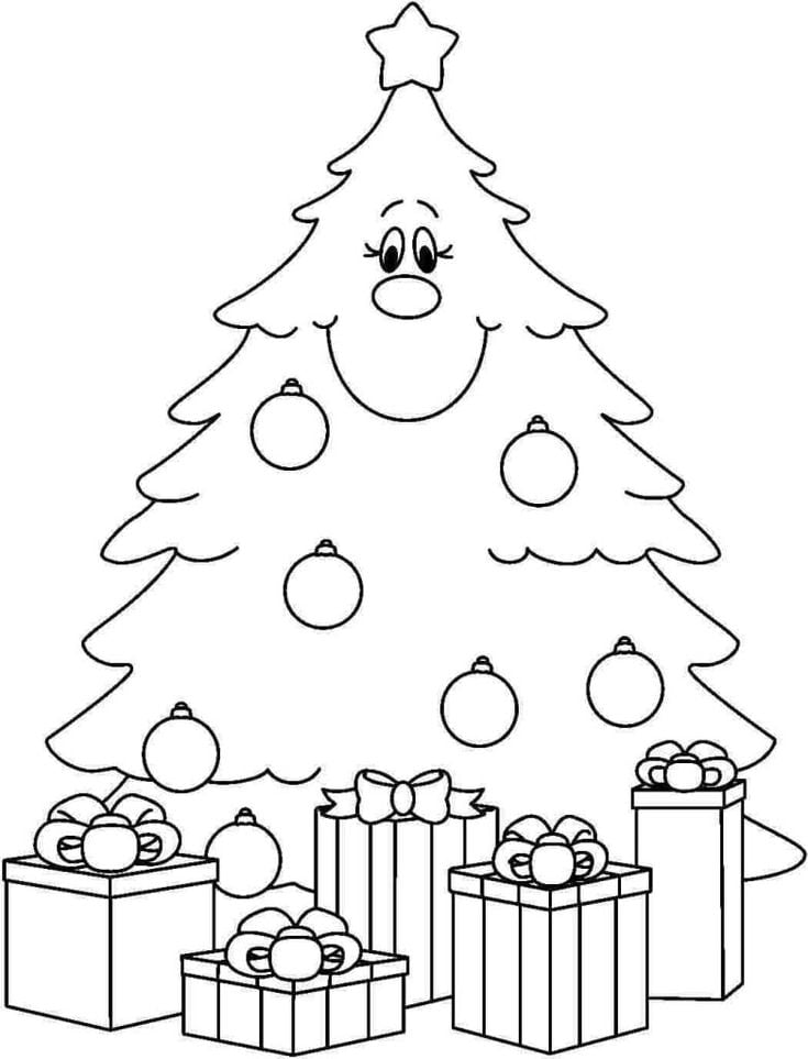 Dibujos de árbol de Navidad para colorear