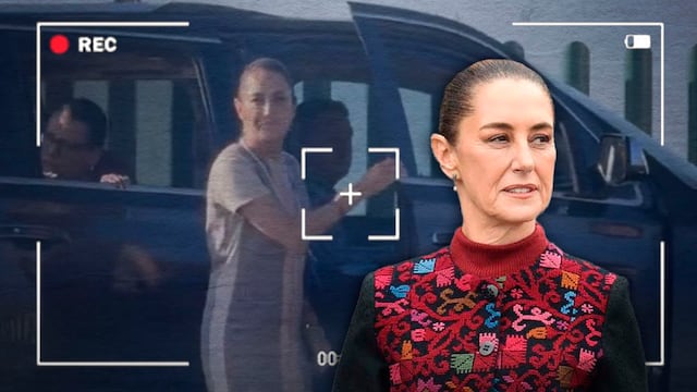 Claudia Sheinbaum se baja de camioneta para dialogar con manifestantes en Ensenada, Baja California