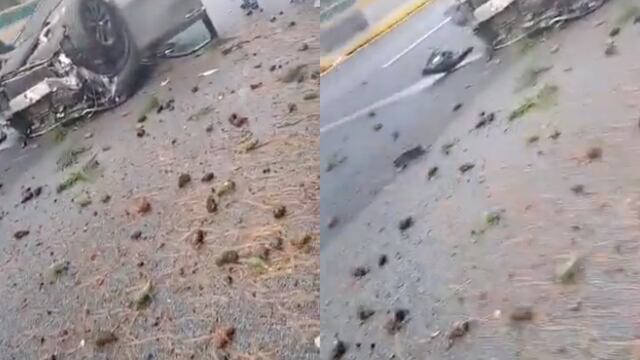 Volcadura en la autopista México-Cuernavaca