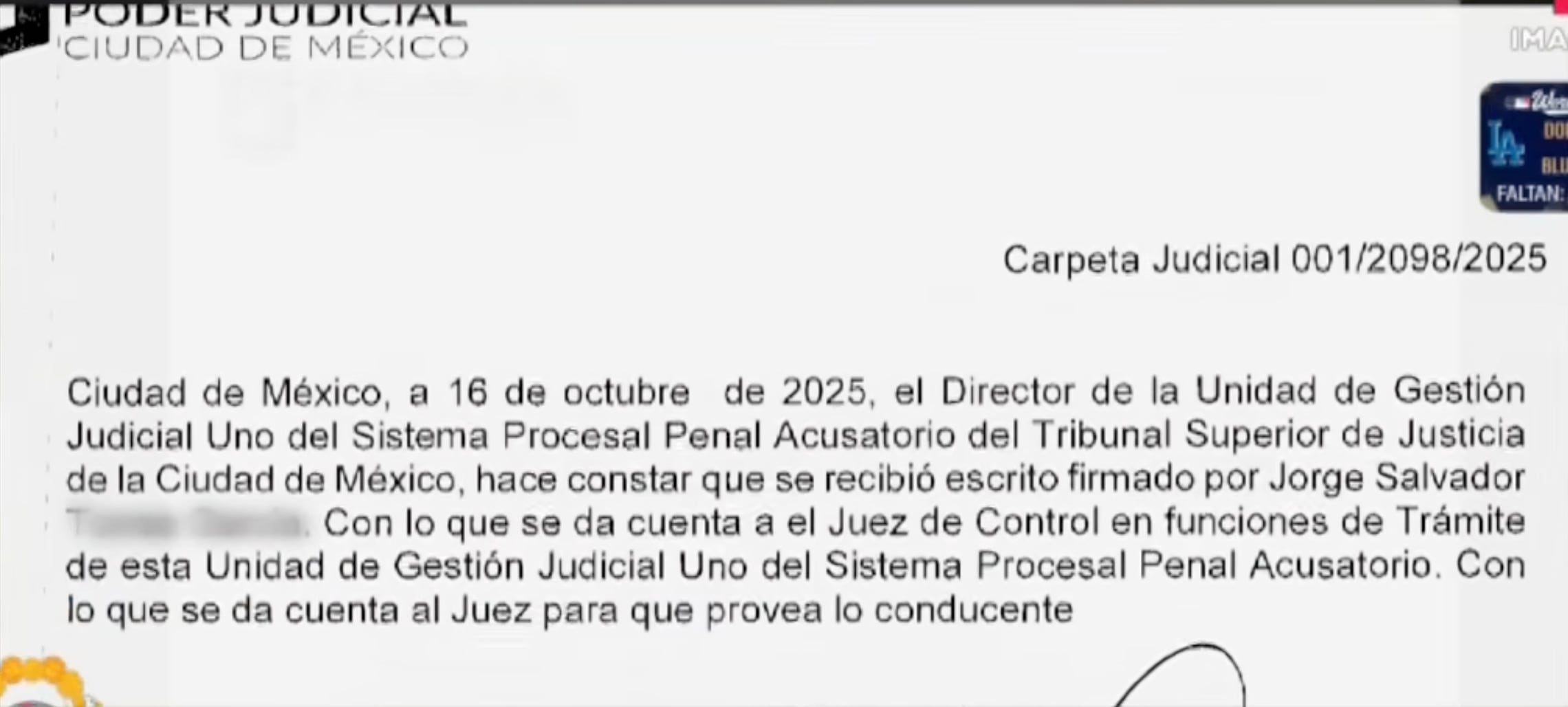 Notificación a Lupillo Rivera obtenida por Addis Tuñón