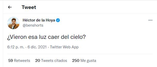 Tweet de Héctor de la Hoya