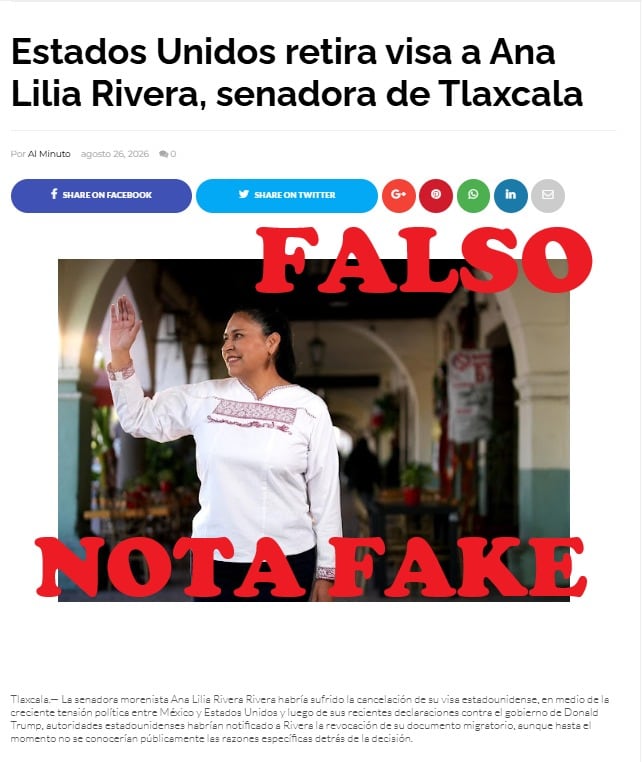 Ana Lilia Rivera niega cancelación de visa estadounidense.
