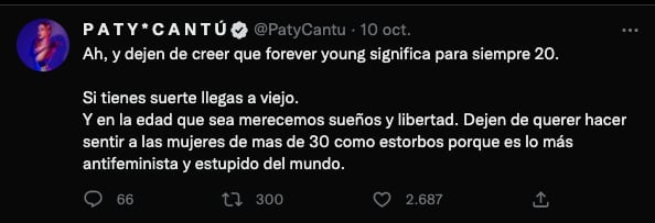 Paty Cantú pide que dejen de creer en el forever yung