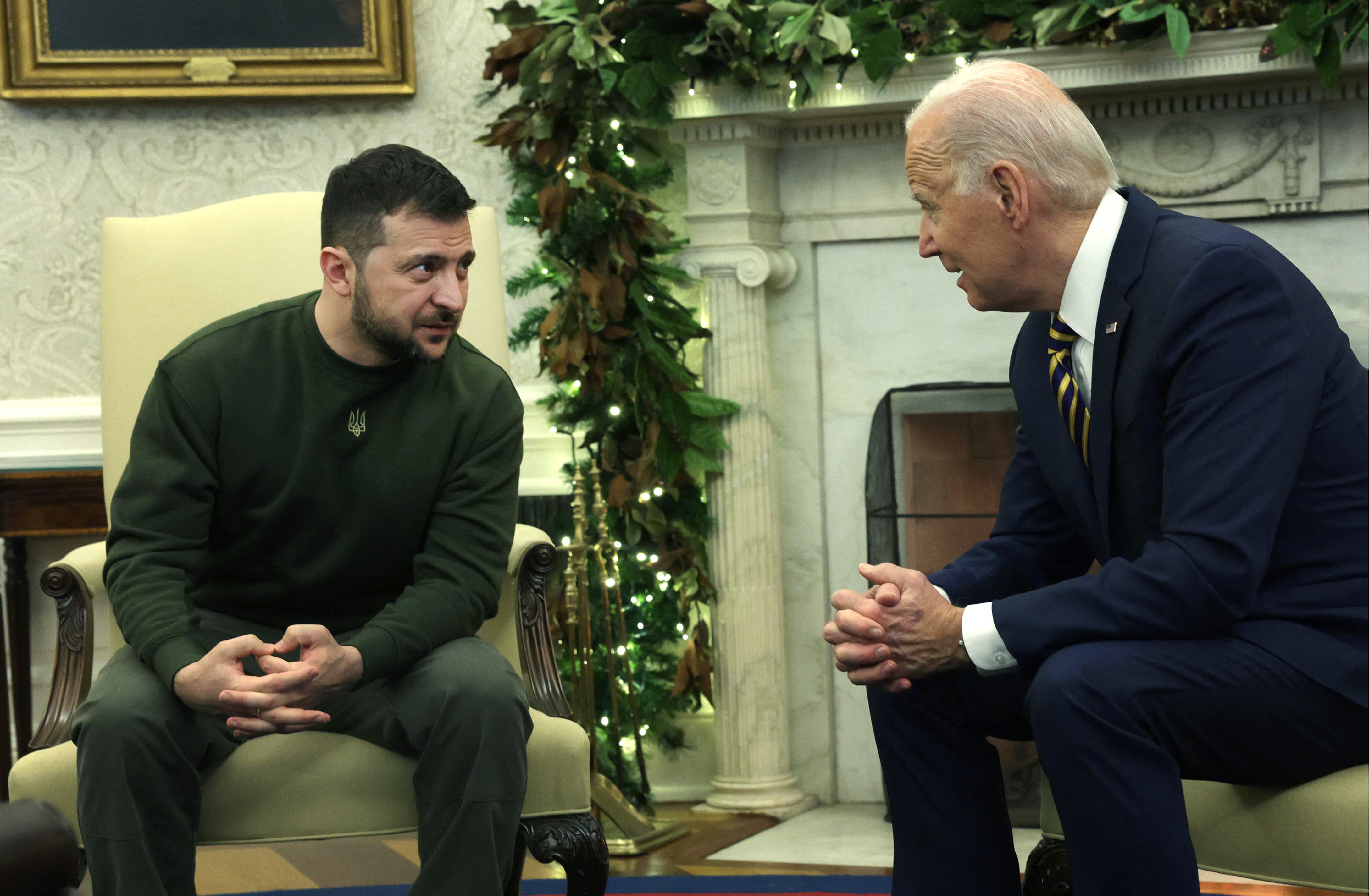 Volodímir Zelenski con Joe Biden en la Oficina Oval de Estados Unidos