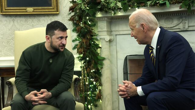 Volodímir Zelenski con Joe Biden en la Oficina Oval de Estados Unidos