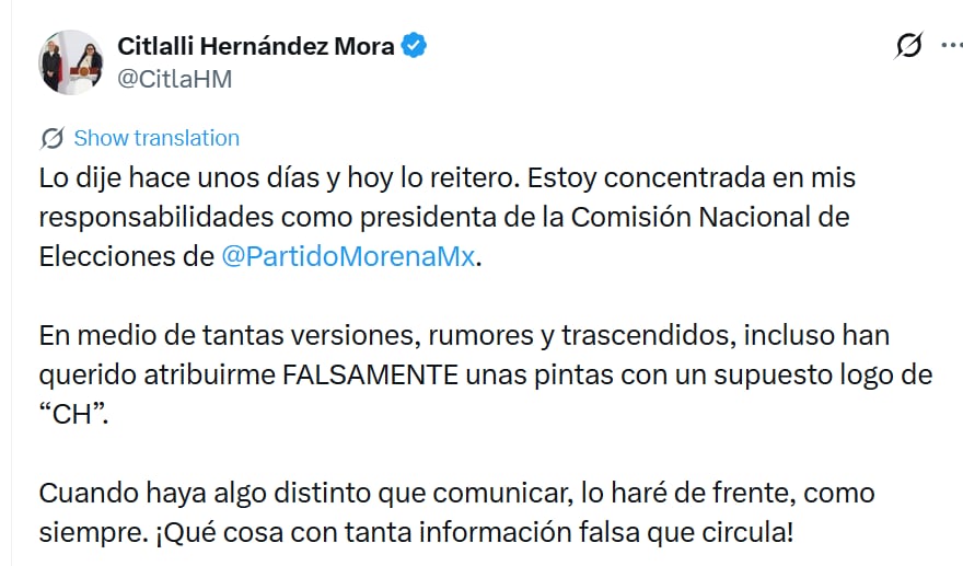 Citlalli Hernández niega campaña anticipada tras polémica con Grupo Chespirito