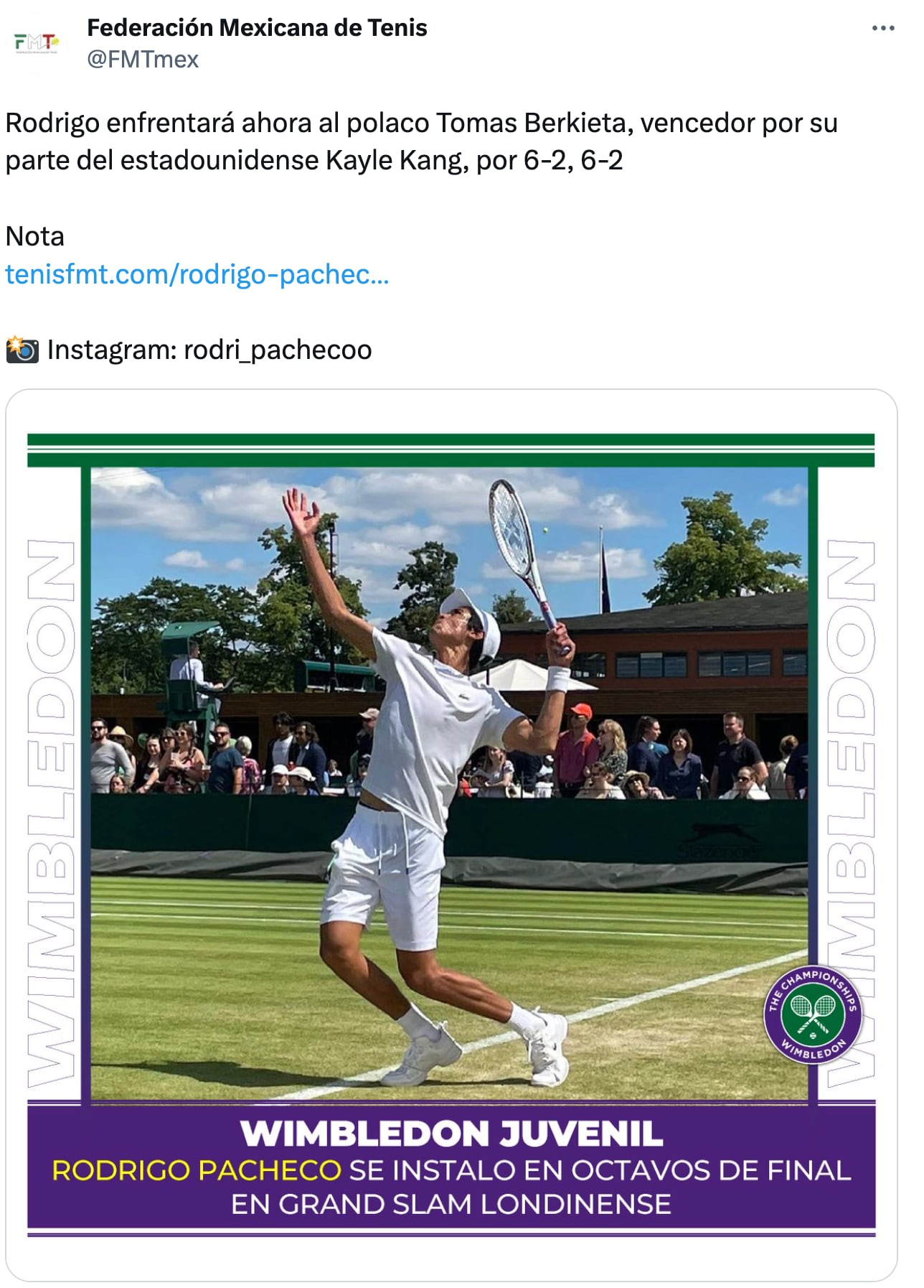 Tenista Rodrigo Pacheco