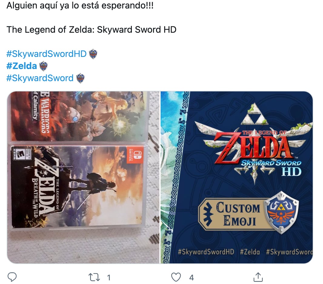 Reacciones al emoji de 'The Legend of Zelda: Skyward Sword'
