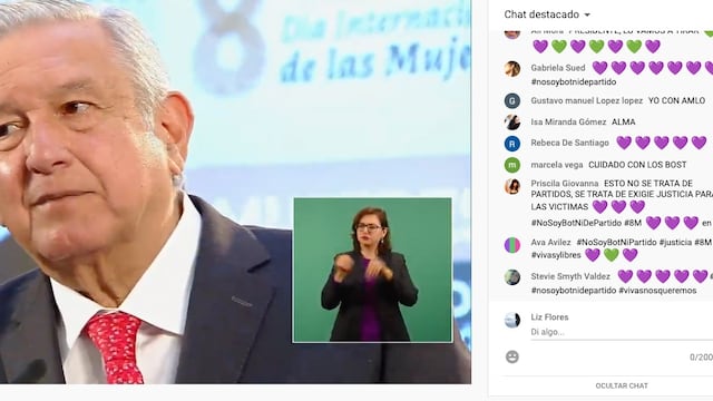 Protesta virtual en la mañanera de AMLO