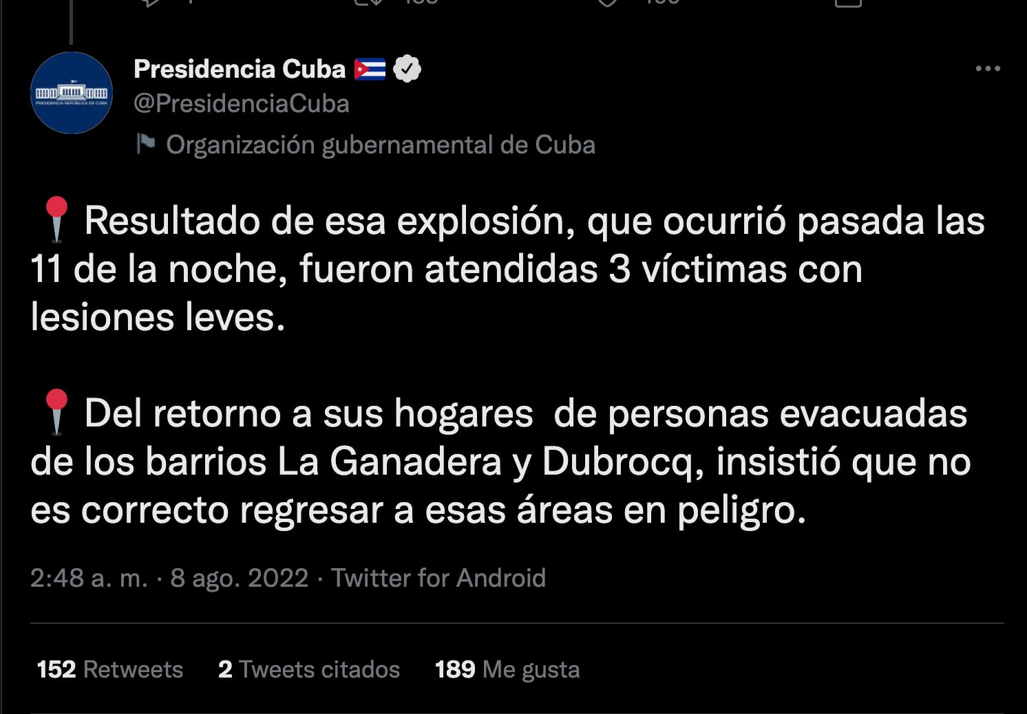 Explosión en Matanzas, Cuba: Heridos, desplazados por el segundo tanque; tercero, en riesgo