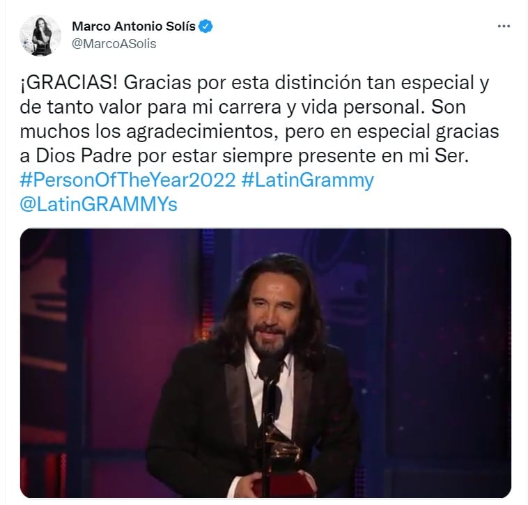 Tuit de Marco Antonio Solís