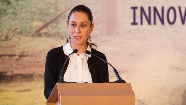 Claudia Sheinbaum en un evento de Bimbo este martes 20 de agosto.