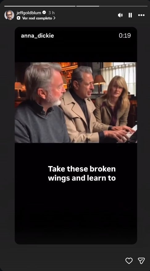 Emotiva despedida de Jeff Goldblum y Laura Dern a Sam Neill