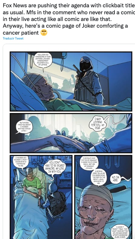 Joker embarazado exhibe transfobia en Fox News