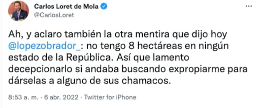 Carlos Loret de Mola le responde a AMLO sobre sus supuestas propiedades/@CarlosLoret