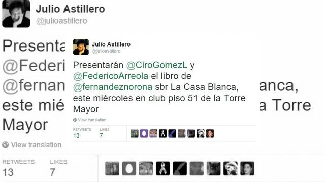 Los periodistas Federico Arreola y Ciro Gómez Leyva acompañaran a Gerardo Fernández Noroña en la presentación del libro "La Casa Blanca, Historia de un compromiso incumplido o la venta del país", el próximo miércoles, en la Torre Mayor.