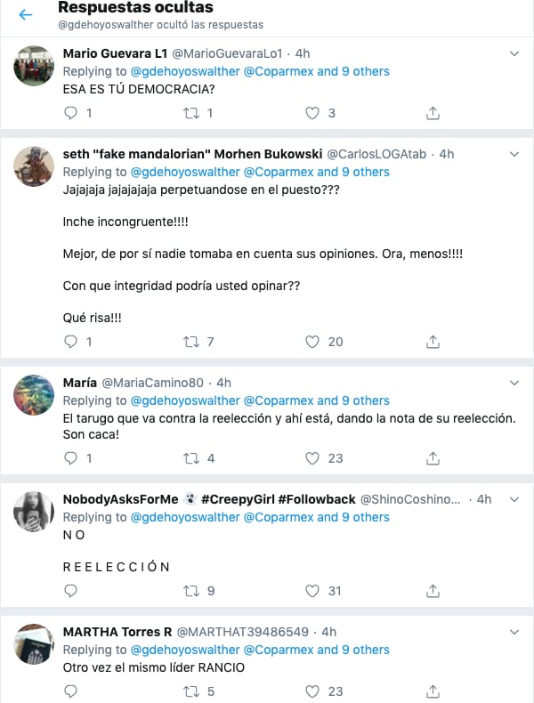 Gustavo de Hoyos fue criticado por su reelección
