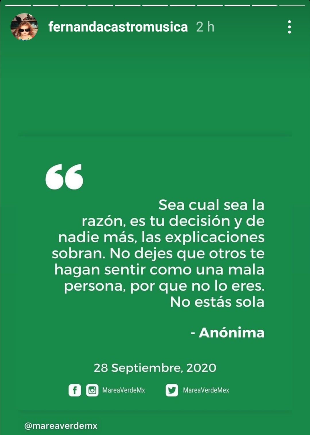 Mensaje para conmemorar el Día de Acción Global por un Aborto Legal y Seguro
