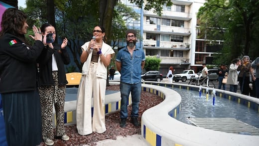 Alessandra Rojo de la Vega entrega rehabilitación de la Fuente del Hongo en la Condesa