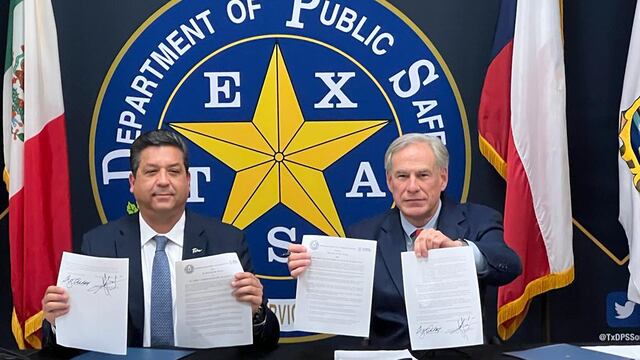 Francisco García Cabeza de Vaca y Greg Abbott firman acuerdo en tema de seguridad fronteriza