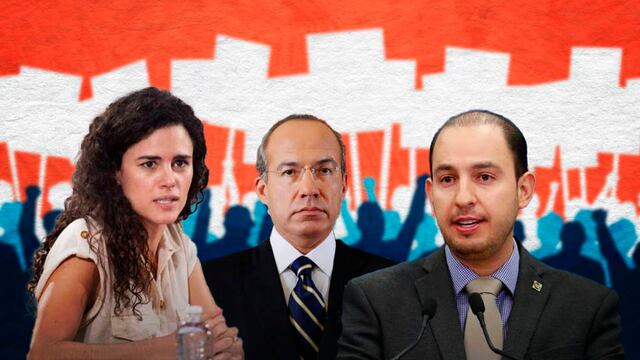 María Luisa Alcalde, Felipe Calderón y Marko Cortés