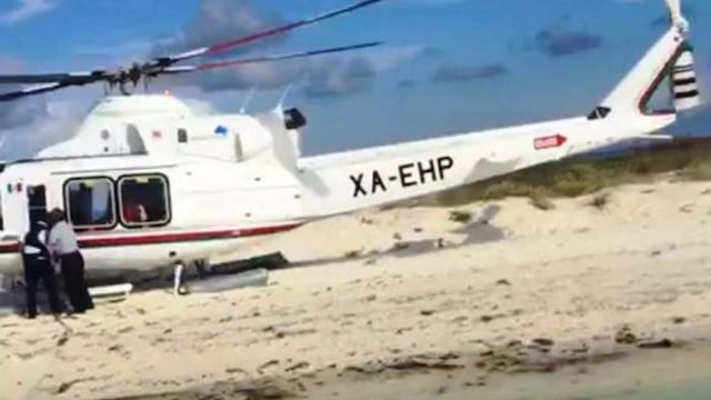 Helicóptero en arrecife Alacrán.