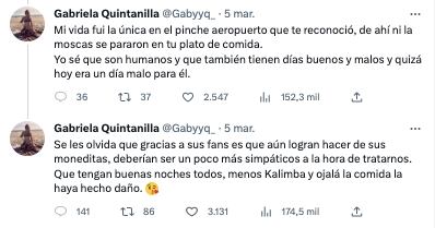 Fan de Kalimba se queja de su actitud